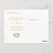 Gouden Schrift Datum Wijzigen Groene Planten Witte Briefkaart (Achterkant)