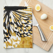 Gouden schrift en vlinder theedoek (Quarter Fold)
