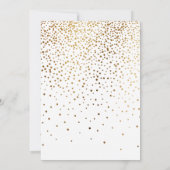 Gouden Schrift Gelukkig Voor Altijd Confetti Achte Kaart (Achterkant)