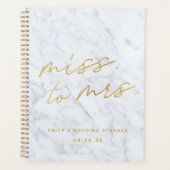 Gouden Schrift Marmer Van Mejuffrouw naar Mevrouw  Planner (Voorkant)