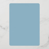 Gouden Schrift | Moderne Lichte Blauwe Jongens Bab Folie Uitnodiging (Achterkant)