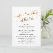 Gouden schrift Na de bruiloft Feest Confetti Kaart (Staand voorkant)