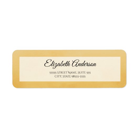 Gouden schrift retouradres etiket (Voorkant)
