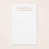 Gouden Schrift Type Sieraden Oorbellen Displaykaar Visitekaartje (Voorkant)