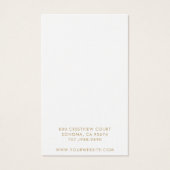 Gouden Schrift Type Sieraden Oorbellen Displaykaar Visitekaartje (Achterkant)