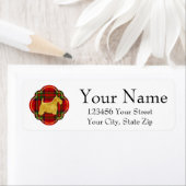 Gouden Scottie op Plaid Etiket (Insitu)