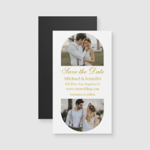 gouden script 2 boog foto's save the date magneet