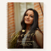 Gouden script 2 foto afstuderen partij gastenboek notitieboek (Voorkant)