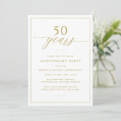 Gouden Script 50ste Huwelijksverjaardag Feest Kaart (Staand voorkant)