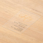 Gouden script 50ste verjaardag duidelijk acryl uitnodigingen (Laagn)