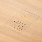 Gouden script 50ste verjaardag helder acryl uitnodigingen (Laagn)