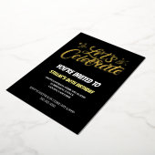 Gouden Script 80ste Verjaardagsfeest Folie Uitnodiging (Gedraaid)