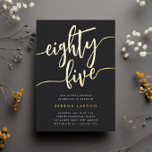Gouden Script 85e verjaardagsfeest Folie Uitnodiging