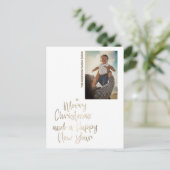 Gouden Script Aangepaste foto Kerstmis Feestdagenkaart (Staand voorkant)