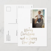 Gouden Script Aangepaste foto Kerstmis Feestdagenkaart (Voorkant / Achterkant)