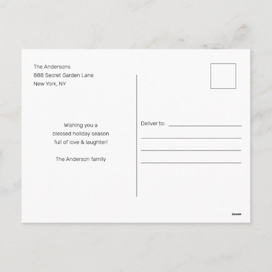 Gouden Script Aangepaste foto Kerstmis Feestdagenkaart (Achterkant)