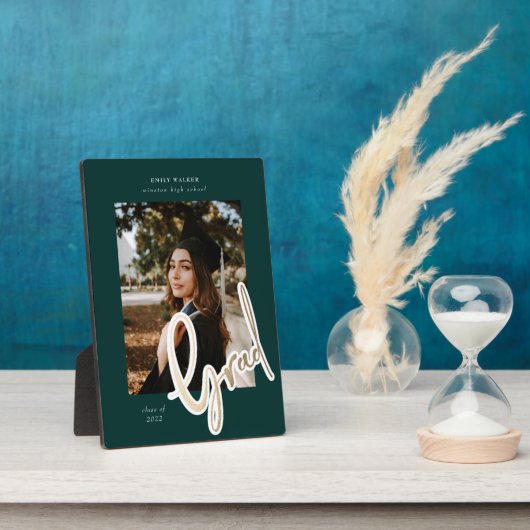 gouden script afstudeeraankondiging foto kaart fotoplaat (Zijkant)