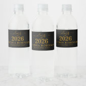 Gouden Script Afstudeerfeest Klas van 2026 Waterfles Etiket (Flessen)
