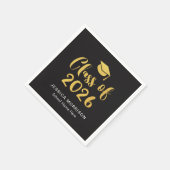 Gouden Script Afstudeerfeest Klasse 2026 Servet (Hoek)
