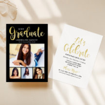 Gouden Script Afstudeerfoto Collage Feest 2026