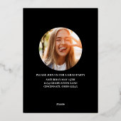 Gouden Script Afstudeerfoto Multi-fotosjabloon Folie Uitnodiging (Achterkant)