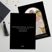Gouden Script Afstudeerfoto Uitnodiging Moderne Bo