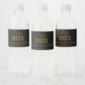 Gouden Script Afstudeerklas 2023  Afstudeerfeest Waterfles Etiket (Flessen)