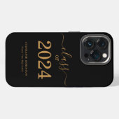 Gouden Script Afstudeerklas 2024 iPhone Hoesje (Achterkant horizontaal)