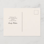 gouden script afstuderen aankondiging briefkaart (Achterkant)