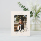 gouden script afstuderen aankondiging briefkaart (Staand voorkant)