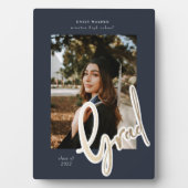 gouden script afstuderen aankondiging fotokaart pl fotoplaat (voorkant)