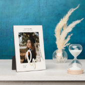 gouden script afstuderen aankondiging fotokaart pl fotoplaat (Zijkant)