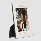 gouden script afstuderen aankondiging fotokaart pl fotoplaat (Zijkant)