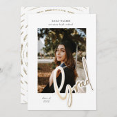 gouden script afstuderen bekendmaking foto (Voorkant / Achterkant)