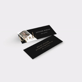 Gouden Script Afstuderen Fotonaam Kaart Mini Visitekaartje