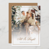 Gouden script Alles is heldere foto Kerstmis Feestdagenkaart (Voorkant / Achterkant)