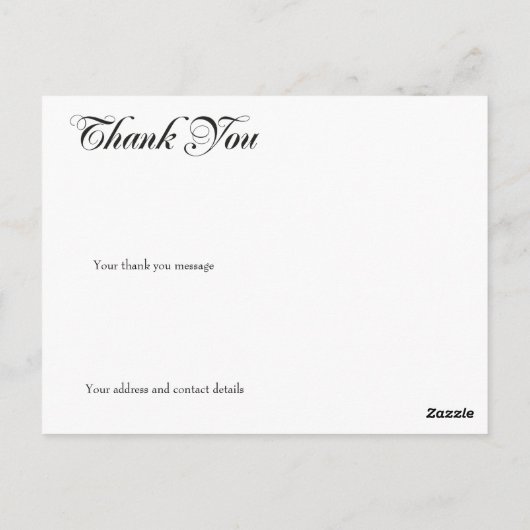 Gouden Script Bedankt Briefkaart (Achterkant)