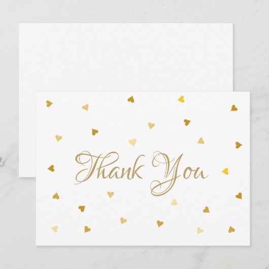 Gouden Script Bedankt Harten Confetti (Voorkant / Achterkant)