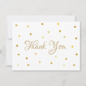 Gouden Script Bedankt Harten Confetti (Voorkant)