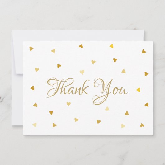 Gouden Script Bedankt Harten Confetti (Voorkant)