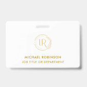 Gouden Script Bedrijfslogo ID Aangepaste Werknemer Badge (Achterkant)