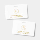 Gouden Script Bedrijfslogo ID Aangepaste Werknemer Badge (Voor- en achterkant)