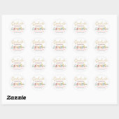 Gouden Script Bloemen Afstudeersticker Ronde Sticker (Vel)