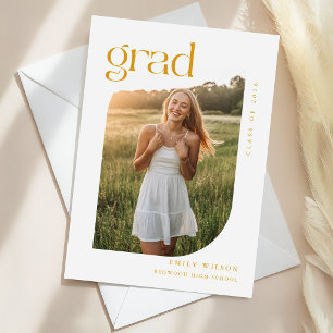 Gouden Script Boog Foto Afstudeer Uitnodiging