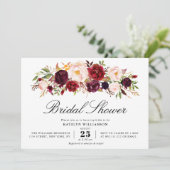 Gouden script bordeauxrood blos vrijgezellenfeest kaart (Staand voorkant)