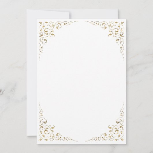 Gouden script botanisch kader save the date (Achterkant)