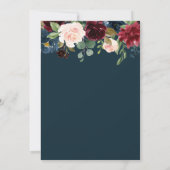 Gouden Script Bourgondische marine 25e trouwdag Kaart (Achterkant)