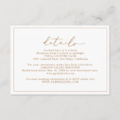 Gouden Script Budget Bruiloft Details Behuizing Ka Informatiekaartje (Voorkant)