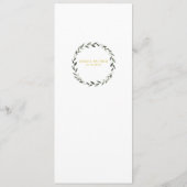 Gouden Script Calligrafie Klassiek Trouwdiner Menu (Achterkant)