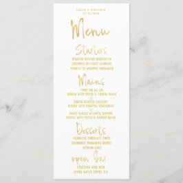 Gouden Script Calligrafie Klassiek Trouwdiner Menu